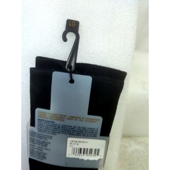 Isotoner Women's NWT Black Gloves Genuine Suede Leather cozy Lining Large L New - Picture 3 of 6